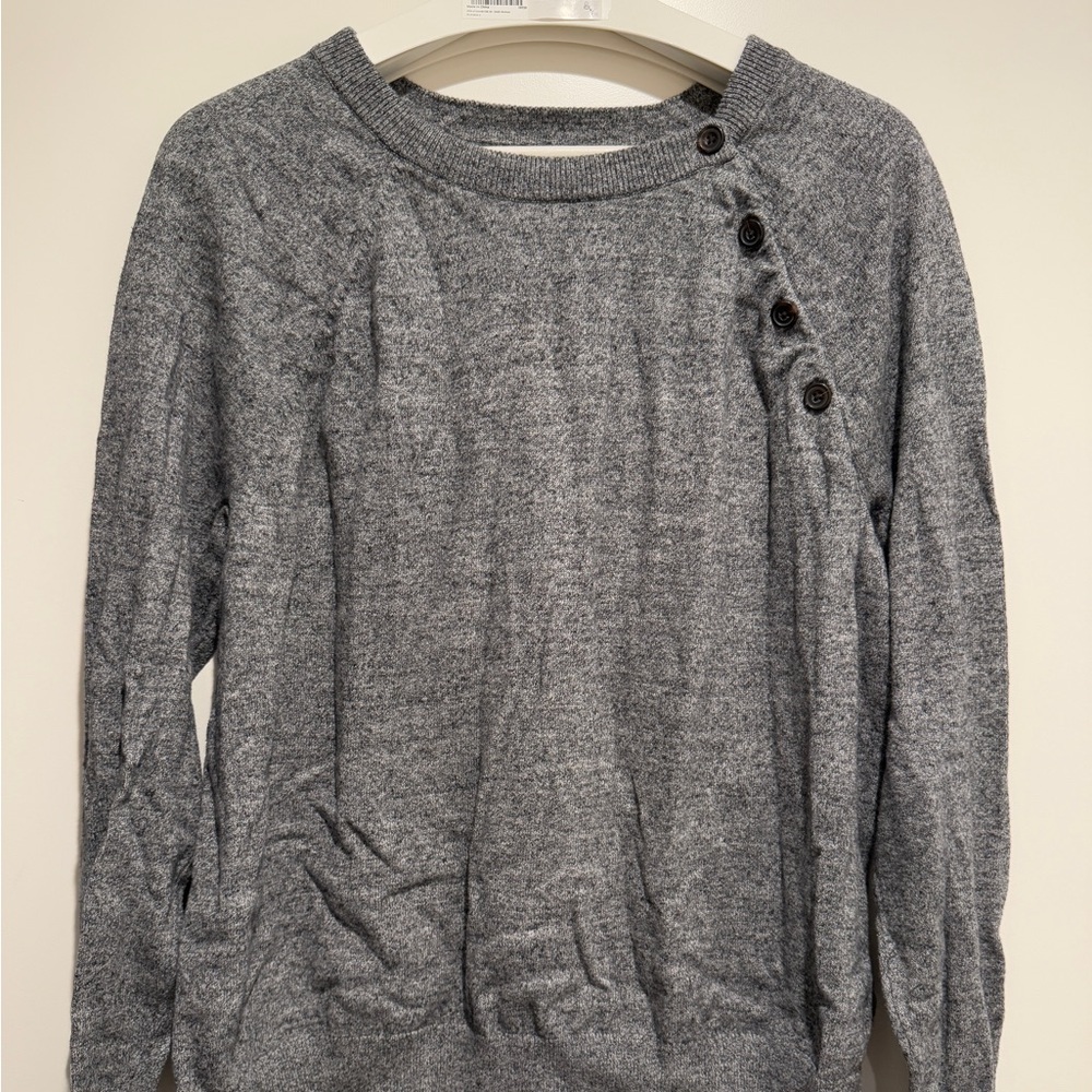 Abercrombie & Fitch Gray Knit Sweater with Button Accents